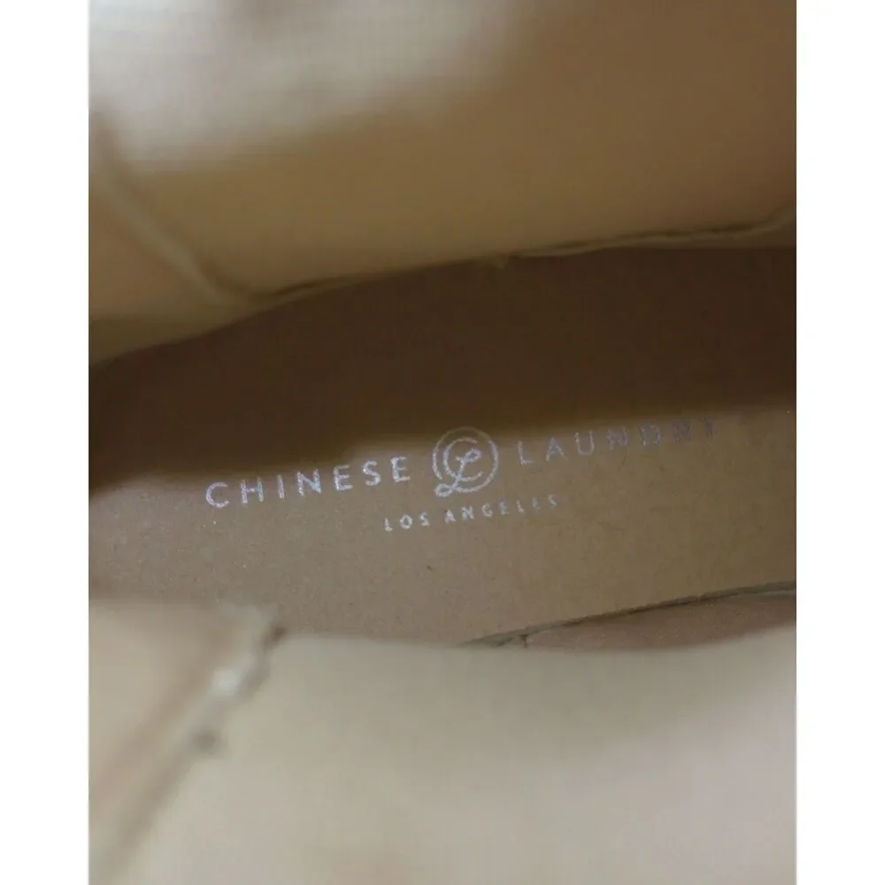 Chinese Laundry Beige Chelsea Lug Sole Ankle Boots Women's Size 10